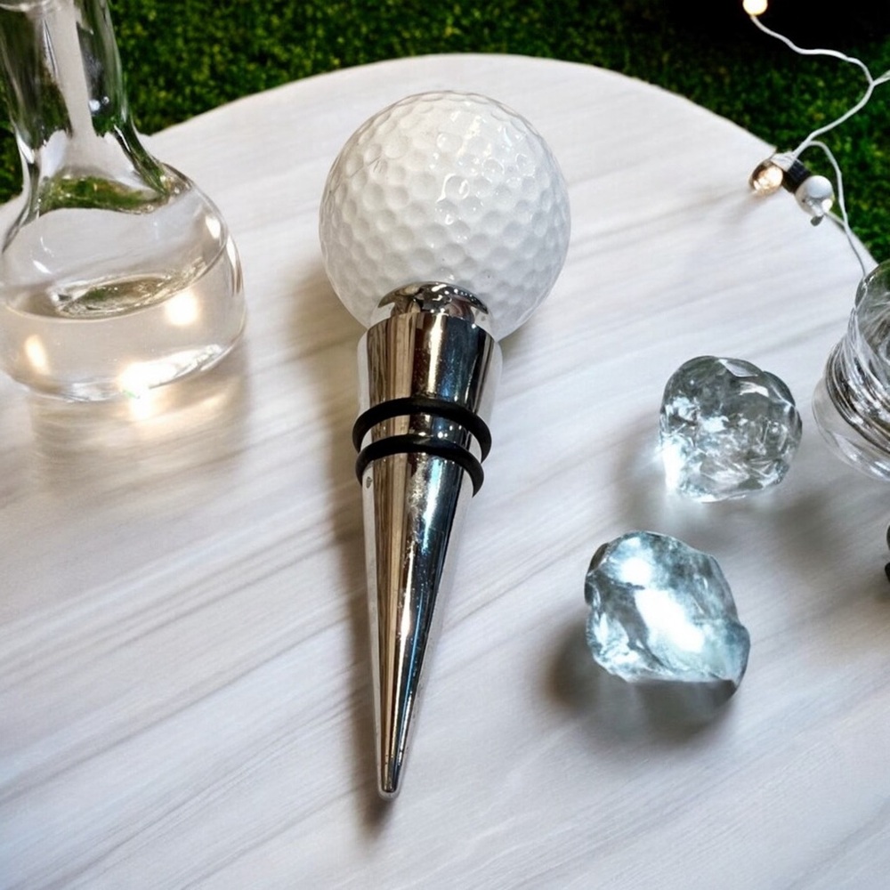 Golf Ball Themed Wine Bottle Stopper